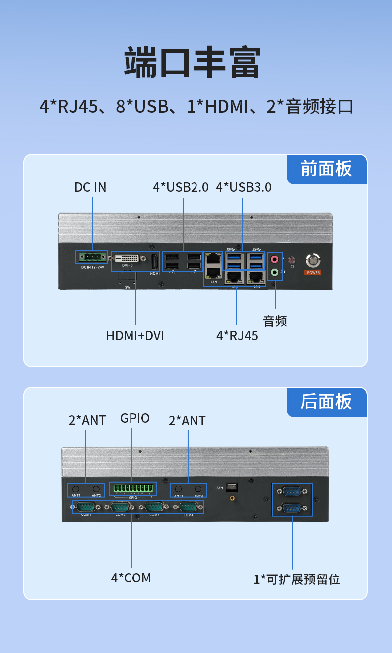 酷睿6-9代迷你嵌入式工控機(jī),AGV機(jī)器人工控主機(jī),DTB-3025-H110.jpg